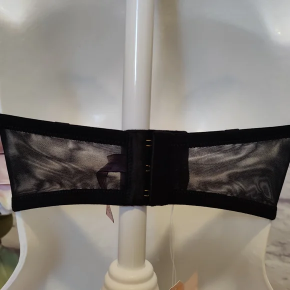 DOBREVA Women's Strapless Push Up Bra Lace  Plunge Padded Underwire Bra 32DD - Picture 8 of 10